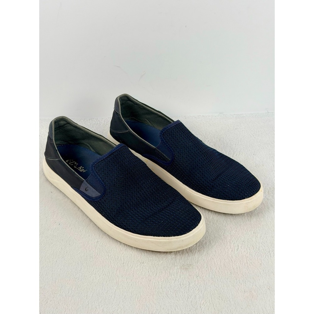 OluKai Laeahi Mens 12 Blue Mesh Slip On Sneakers Shoes Drop-In Heel 10443-TFTF